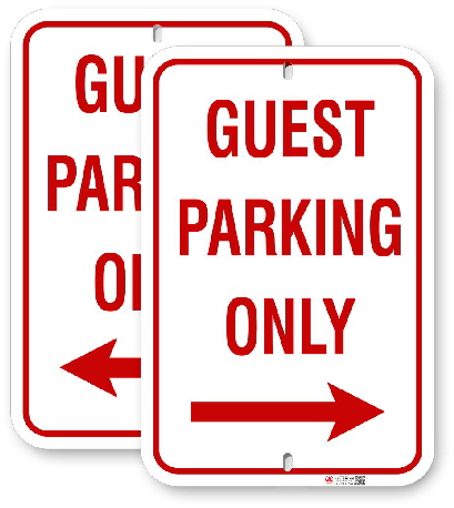 1gpl01 guest parking only with left or right arrows made by all signs co