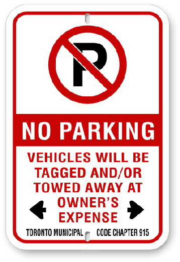 2NP001 No Parking with Red Circle P Code 915