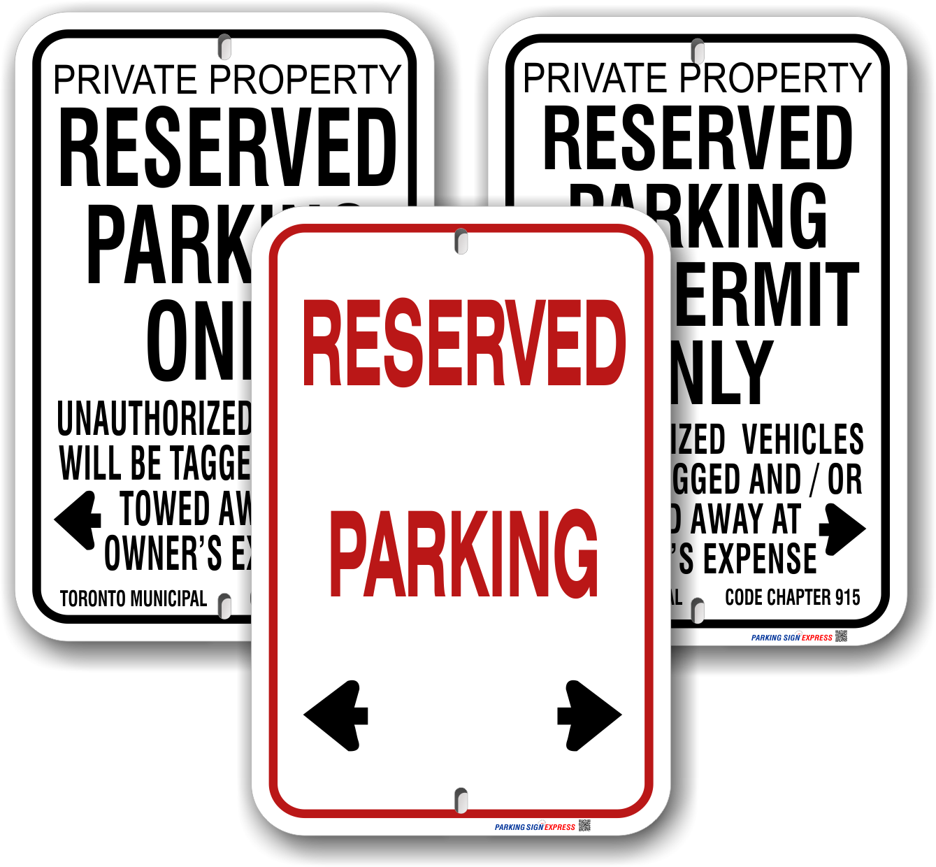 reserved parking signs