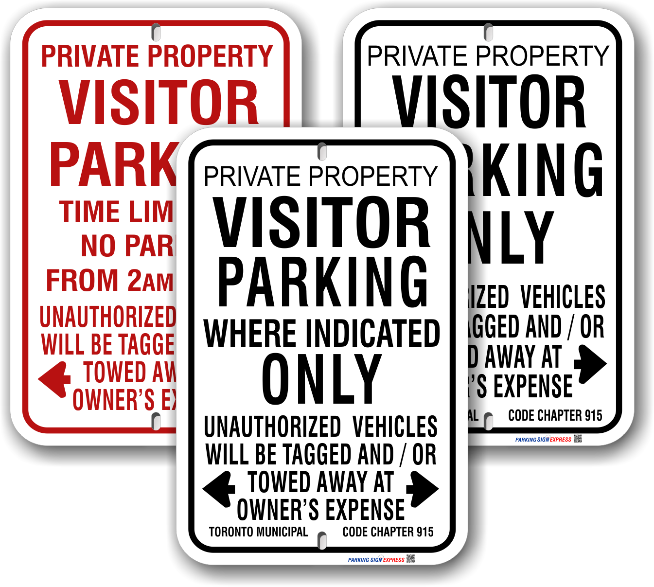 visitor parking only signs