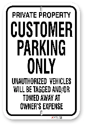 1cp001 customer parking only by all signs co