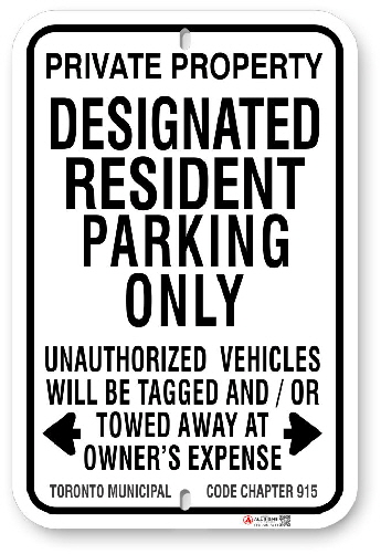 1DRP01 Designated Resident Parking Only with Toronto Municipal Code Chapter 915 
