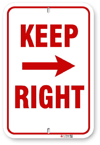 1KR001 Keep Right sign
