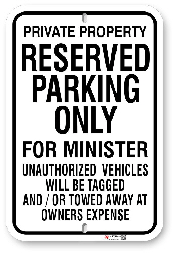 1MIN01 Reserved Parking Only for Minister