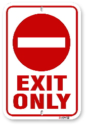 1NE201 Exit Only sign