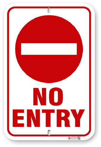 1NE301 No Entry sign 