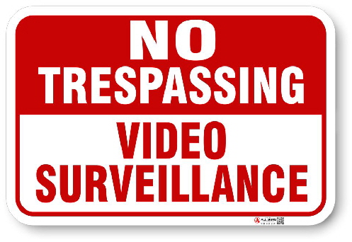 1NT007 No Tresspassing Video Surveillance sign