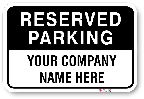 1RPPA5 Custom Reserved Parking sign with Black Top back ground