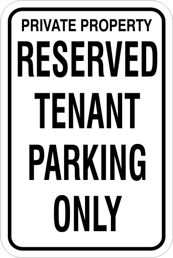1RTP01 Aluminum Reserved Tenant Parking Only Sign