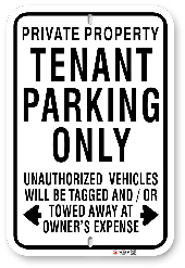 1tp004 private property tenant parking only sign made by all signs co