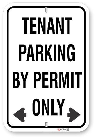 1tp008 basic tenant parking by permit only sign made by all signs co
