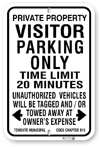 1VPP22 Visitor Parking Only with Time Limit  with Toronto Municipal Code Chapter 915