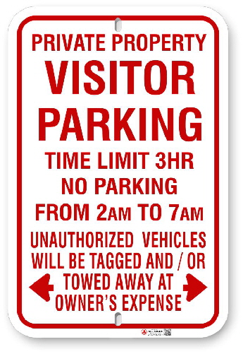 1VPR01 Visitor Parking with Time Limit and Hours Open sign with Toronto Municipal Code Chapter 915 