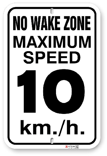1WZ001 No Wake Zone Maximum Speed km per hour