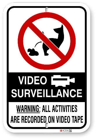 2DP00P No Dog Poop Video Survellance and Warning sign 