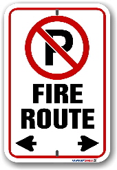 2fr002 fire route sign for the city of st. catherines