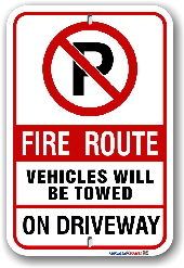 2fr011 fire route sign for the township of uxbridge by-law 2013-184