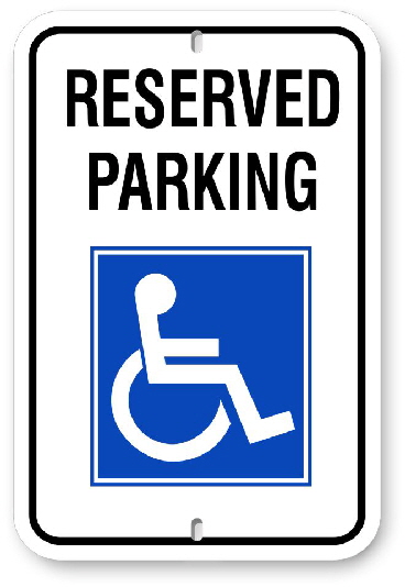  2RH001 Handicap Reserved Parking Signs