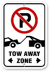 2TA001 No Parking Tow Away Zone Sign