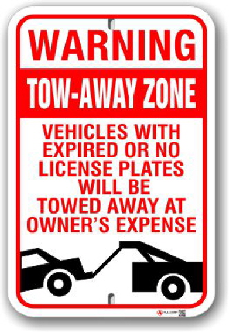 2ta004 warning tow away zone parking sign by all signs 