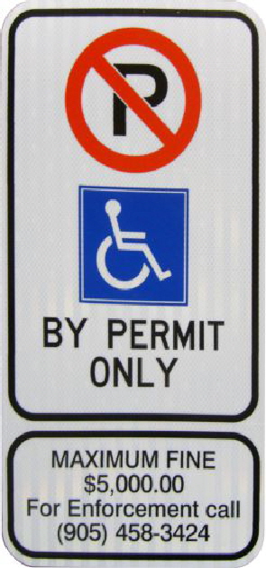 2RHBR1 Brampton By Permit Only Handicap Aluminum Parking Sign