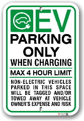 ev001 electric vehicle parking only sign made by all signs co toronto