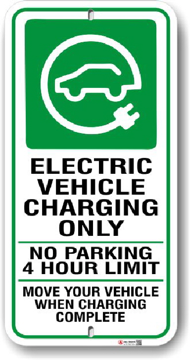 ev003 electric vehicle parking only sign made by all signs co toronto